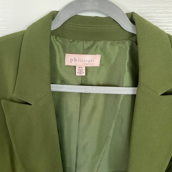 NWOT, Philosophy Republic Clothing Open Front Deep Green Blazer, Size Medium - Picture 6 of 10
